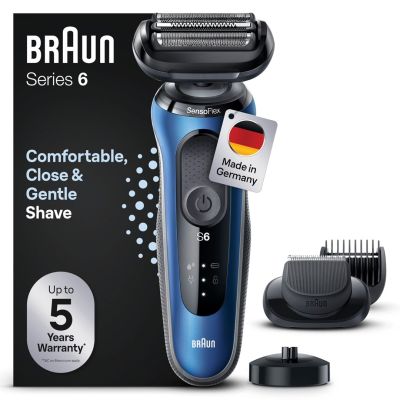 Braun Series 6 61-B4500cs - Foil Shaver - Blue - Buttons - LED - Charging - Power - AC/Battery
