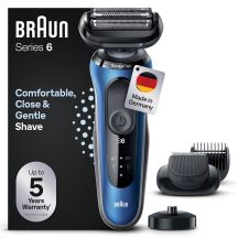 Braun Series 6 61-B4500cs - Foil Shaver - Blue - Buttons - LED - Charging - Power - AC/Battery