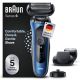 Braun Series 6 61-B4500cs - Foil Shaver - Blue - Buttons - LED - Charging - Power - AC/Battery