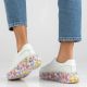7. Leather platform sneakers with white floral print Filippo DP7507