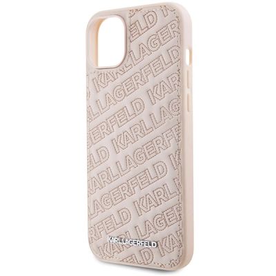 6. Karl Lagerfeld Quilted K Pattern case for iPhone 15 Plus / 14 Plus - pink