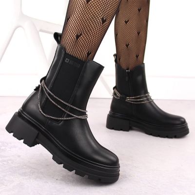9. Big Star W INT2053 leather ankle boots INT2053
