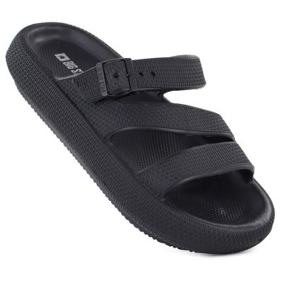 Women's sports flip-flops with a thick sole for the pool, black Big Star TT274A037
