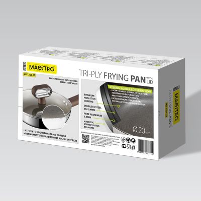 7. TITANCORE 20 cm Frying Pan with Lid MR-1260-20 MAESTRO