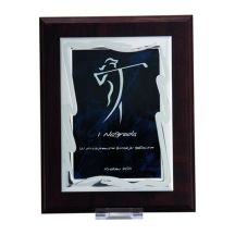 Plastic diploma with an engraved metal plate