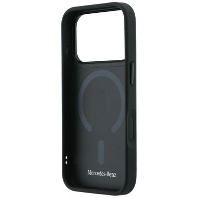 7. Mercedes Leather Crossed Lines MagSafe Case for iPhone 17 Pro / 18 Pro - Black
