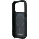 7. Mercedes Leather Crossed Lines MagSafe Case for iPhone 17 Pro / 18 Pro - Black