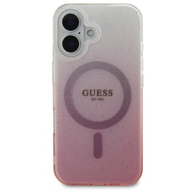 3. Guess IML Glitter Gradient MagSafe iPhone 16 Plus Case - Pink