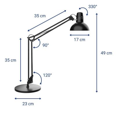 3. MAULstudy LED desk lamp by MAUL with base, E27, black
