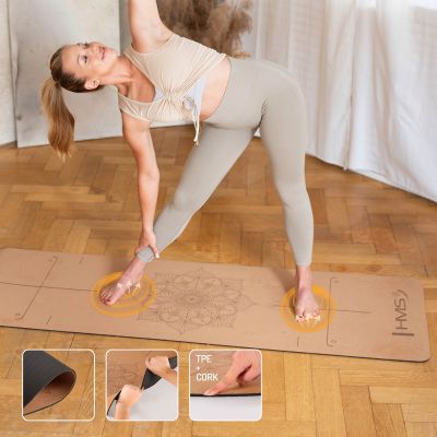 5. HMS CORK YOGA SET TPE MAT YM11 + CUBE KJ02 + STRAP SJ02
