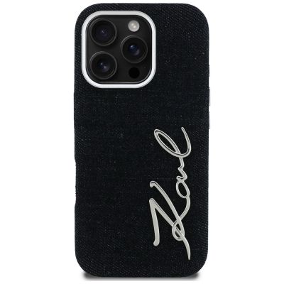 3. Karl Lagerfeld FW Jeans Signature Logo iPhone 16 Pro Case - Black