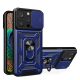Hybrid Armor Camshield iPhone 15 Pro Case with Kickstand and Camera Cover - Blue