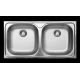 Steel sink, 2-bowl, ZEX 0203 5907650842385