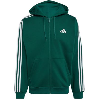 2. Men's adidas Essentials 3-Stripes Fleece Full-Zip Hoodie Green KZ1412