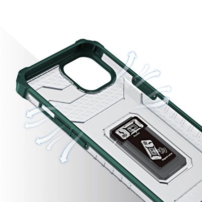6. Crystal Ring Case Kickstand Tough Rugged Cover for iPhone 13 mini green