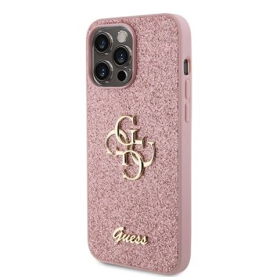 2. Guess GUHCP15LHG4SGP iPhone 15 Pro 6.1" pink/pink hardcase Glitter Script Big 4G
