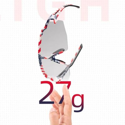 4. Rockbros Cycling Glasses Photochromic with UV Protection and Corrective Insert 14120008002 - USA Pattern - White