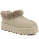 Women's beige Big Star snow boots with fur on the platform UU274204