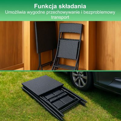 7. Small Black Forest garden furniture set | two chairs + black table