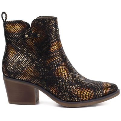 2. Women's snakeskin cowboy boots black M.Daszyński SA261-1