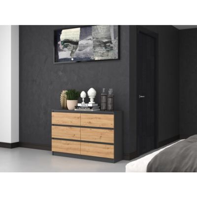 4. Chest of drawers M6 120x30xH77 anthracite/artisan