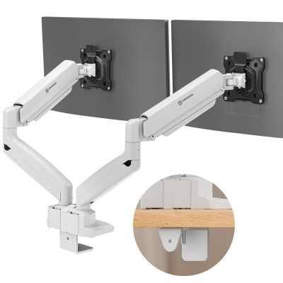 2. ONKRON G160 Desk mount for two monitors 13" - 32" black and white