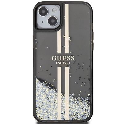 3. Guess Liquid Glitter Gold Stripes case for iPhone 15 Plus / 14 Plus - black