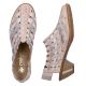 4. Women's leather high-heeled shoes, comfortable and flexible, cream Rieker 46778-64