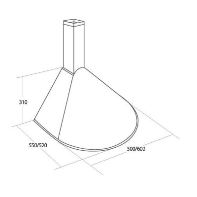 2. AKPO WK-5 RONDO TURBO 50 INOX chimney hood (500mm; stainless steel)