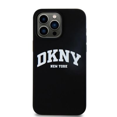 3. DKNY Liquid Silicone White Printed Logo MagSafe iPhone 13 Pro Max Case - Black