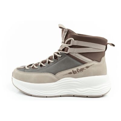 2. Lee Cooper women's sports sneakers, fashionable, comfortable, over-the-ankle, beige