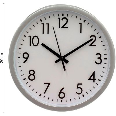 7. PP WALL CLOCK 20CM SILVER
