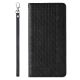 5. Magnet Strap Case Case for iPhone 14 Pro Max Flip Wallet Mini Lanyard Stand Black
