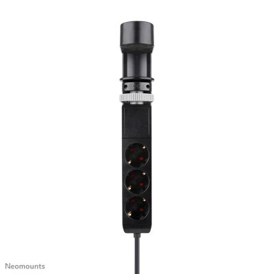 3. Neomounts DS22-840BL6 1.4m 3-way power outlet splitter, indoor, black