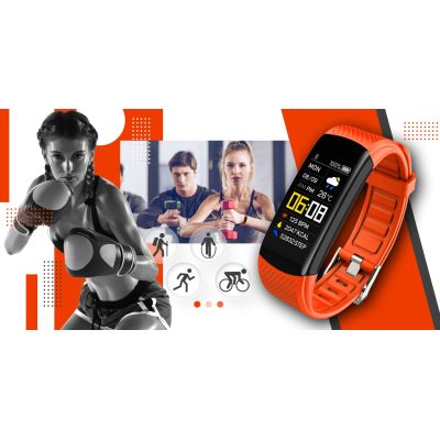 5. Smartwatch GIEWONT Black Orange 2 Straps GW200-9