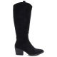 6. Black suede cowboy boots with a block heel M.Daszyński SA261-6