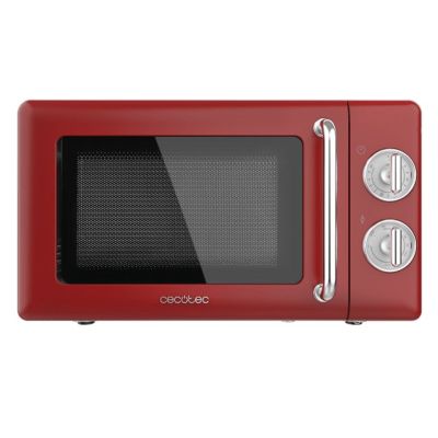 Cecotec 01710 Microwave Oven Red, Stainless Steel Microwave Grill Countertop 20 L 700 W