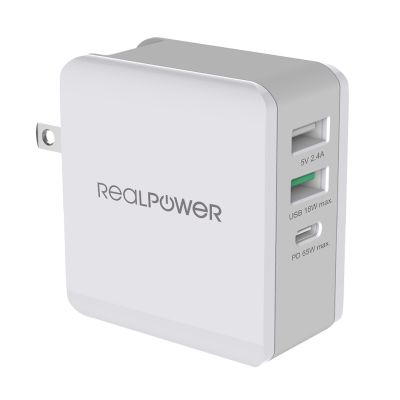 5. RealPower DeskCharge-65 Travel Universal Gray AC Internal