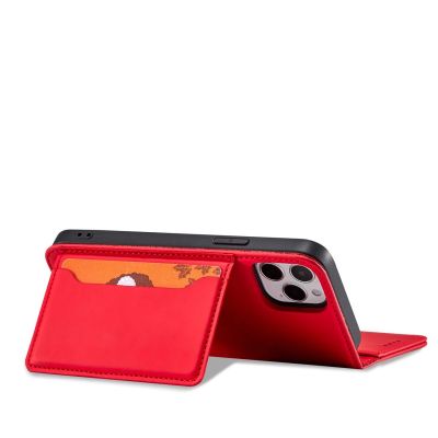 9. Magnet Card Case for iPhone 12 Pro Max Pouch Card Wallet Card Holder Red