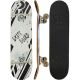 KID BLACK & WHITE WOODEN SKATEBOARD BEST SPORTING