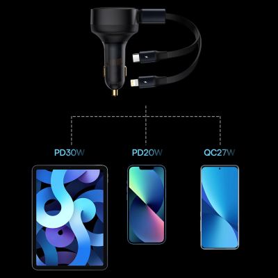 18. Baseus Enjoyment 2in1 car charger 30W black (CGTX000001)
