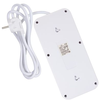 2. MACLEAN POWER STRIP, EXTENSION CORD 6 OUTLETS + 4XUSB, 110-240V AC 50/60HZ, 2.1A MAX 2500W, 1.5M, WHITE MCE389W