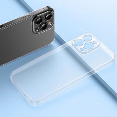 19. Baseus Frosted Glass Case Cover for iPhone 13 Pro Max Hard Cover with Gel Frame Transparent (ARWS000802)