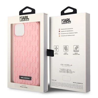 8. Karl Lagerfeld 3D Monogram Case for iPhone 14 Plus - Pink