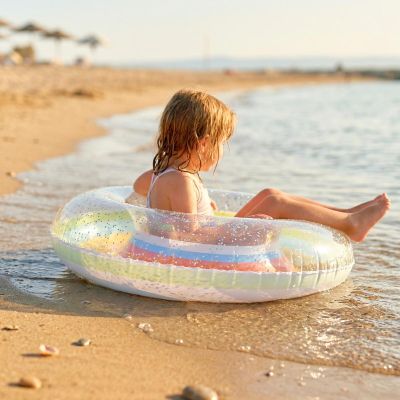 5. SWIMMING RING 90CM RAINBOW GLITTER ORANGE 35644