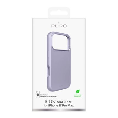 2. Puro Icon Mag Pro Liquid Silicone Case for iPhone 17 Pro Max, MagSafe Compatible, with Camera Protection and Aluminum Buttons - Pink
