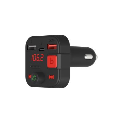 3. SAVIO TR-15 FM Transmitter with Display, Bluetooth and PD USB-C USB-A Quick Charge Charger, Bass Boost