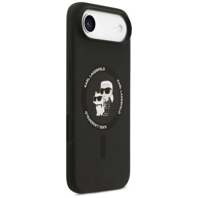 4. Karl Lagerfeld Silicone Karl&Choupette Ring MagSafe Case for iPhone 17 Air - Black