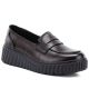 Brown leather wedge moccasin shoes Vinceza 133135