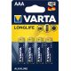 VARTA Longlife LR03 (AAA) alkaline battery pack (x 4)